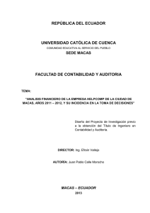 república del ecuador universidad católica de cuenca facultad de