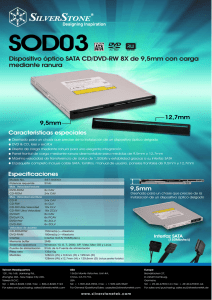 Dispositivo óptico SATA CD/DVD-RW 8X de 9,5mm