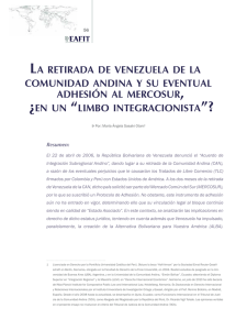 La retirada de Venezuela de la comunidad andina y su eventual