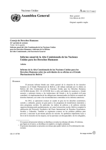 Informe Anual 2012 en español - Oficina del Alto Comisionado para