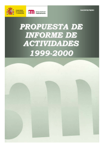 PROPUESTA DE INFORME DE ACTIVIDADES 1999-2000