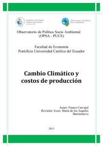 Cambio Climático y costos de producción