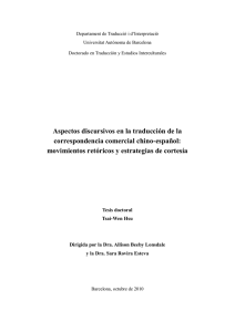 Aspectos discursivos en la traducción de la correspondencia