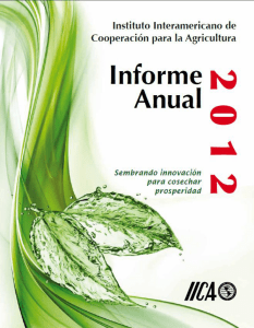 Informe Anual 2012 del IICA: Por una - Alianza SIDALC