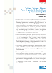 Planes de Igualdad de Oportunidades y Derechos en Argentina