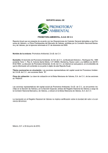 REPORTE ANUAL DE PROMOTORA AMBIENTAL, S.A.B. DE C.V.