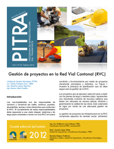 Gestión de proyectos en la Red Vial Cantonal (RVC)