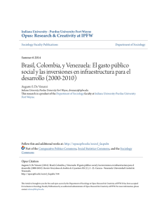 Brasil, Colombia, y Venezuela: El gasto público social y las