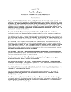 Acuerdo Nº 60 Rafael Correa Delgado PRESIDENTE