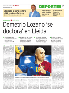 Demetrio Lozano se doctora en el INEFC de Lleida