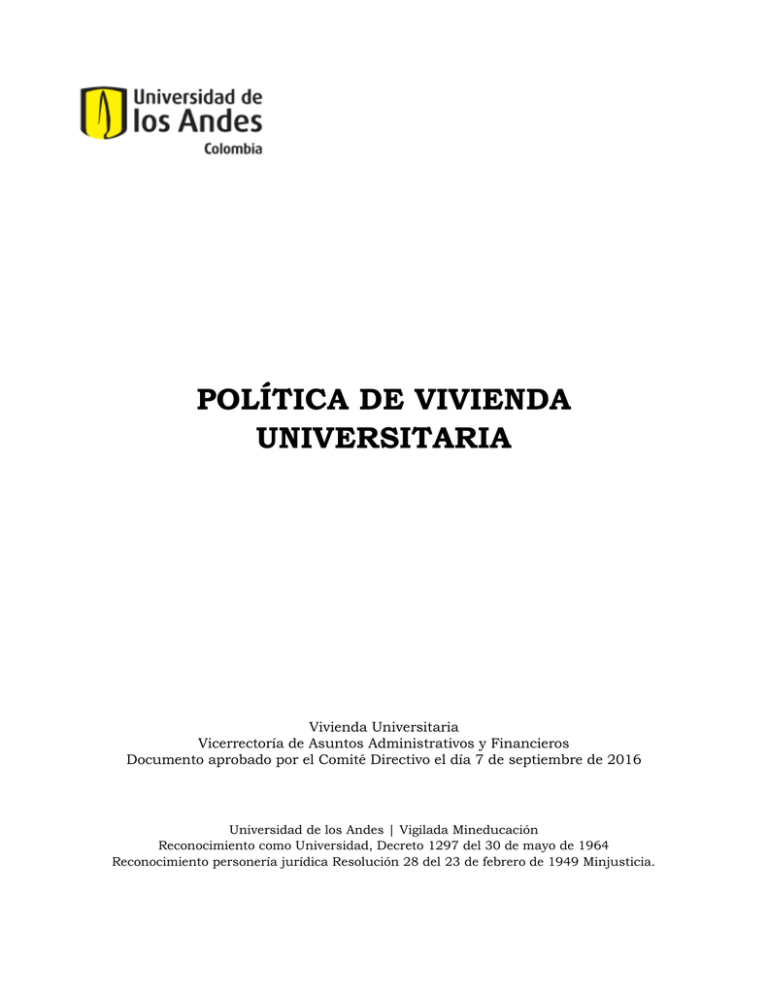 política de vivienda universitaria