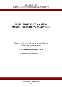 59. El Dr. Tomás Mena y Mesa. Médico filántropo majorero.