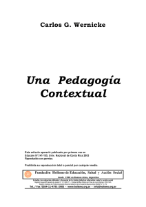 Carlos G. Wernicke: Una Pedagogía Contextual