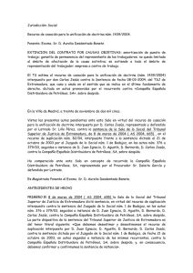 Jurisdicción: Social Recurso de casación para la