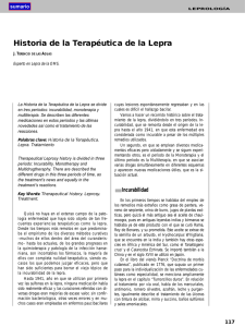 Historia de la Terapéutica de la Lepra