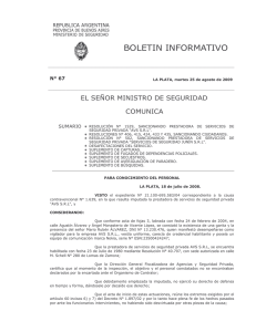 N° 67 - Ministerio de Seguridad Provincia de Buenos Aires