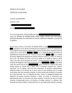 REPÚBLICA DEL ECUADOR CONSEJO DE LA JUDICATURA