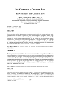Ius Commune y Common Law Ius Commune and Common Law