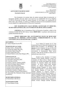Acta Pleno Ordinario - Ayuntamiento de Benicàssim