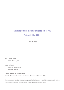 Estimación del Incumplimiento en el IVA Años 2000 a 2004