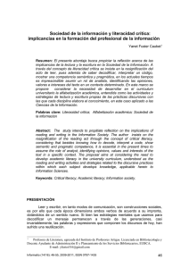 Sociedad de la información y literacidad crítica: implicancias en la