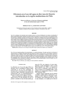 Eficiencia en el uso del agua en diez taxa de Opuntia introducidas