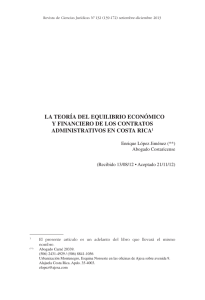 LA TEORÍA DEL EQUILIBRIO ECONÓMICO Y FINANCIERO DE