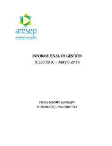 informe final de gestión julio 2010 - mayo 2015