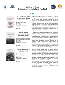 Catálogo de libros Colegio de Antropología Social FFyL