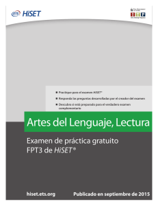 Artes del Lenguaje - Prueba de Práctica de Lectura
