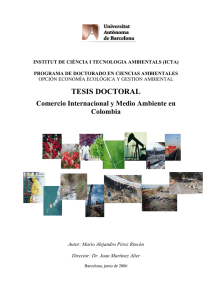 Comercio Internacional y Medio Ambiente en Colombia
