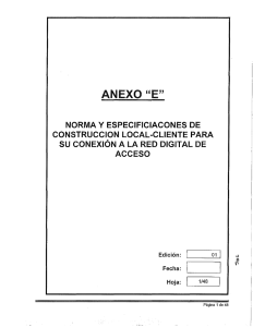 Anexo E.- Norma y especificaciones de construcción local