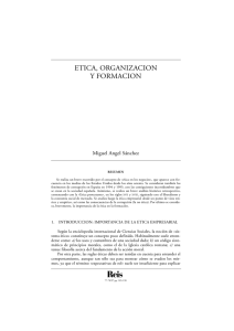 Ética, organización y formación. Sánchez, Miguel Ángel (REIS Nº 77