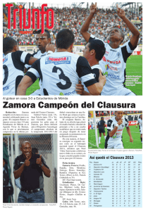 Zamora Campeón del Clausura