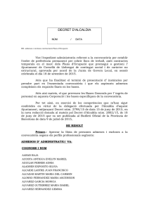 decret d`alcaldia - Ajuntament de Cornellà
