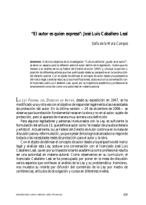 “El autor es quien expresa”: José Luis Caballero Leal