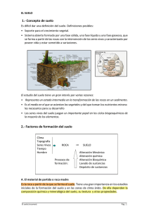 1.- Concepto de suelo 2.- Factores de formación del suelo