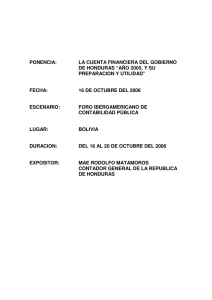 la cuenta financiera del gobierno de honduras “año 2005, y su