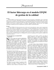El factor Liderazgo en el modelo EFQM, de gestión de la calidad