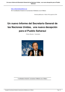 Un nuevo Informe del Secretario General de las Naciones Unidas