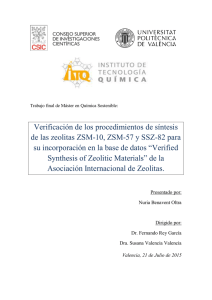 Verificación de los procedimientos de síntesis de las zeolitas ZSM