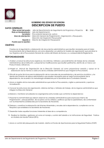 Jefe de Departamento de Seguimiento de Programas y Proyectos