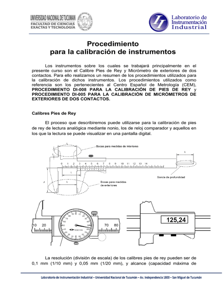 Procedimiento Para La Calibraci N De Instrumentos