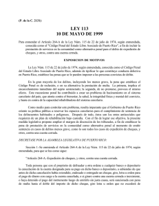 LEY 113 10 DE MAYO DE 1999 - Oficina de Servicios Legislativos