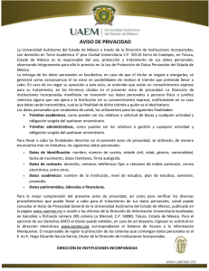 aviso de privacidad - Universidad Autónoma del Estado de México