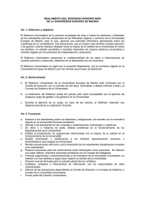 Reglamento del Defensor Universitario de la UEM