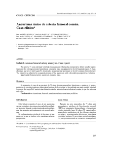 Aneurisma único de arteria femoral común: Caso clínico