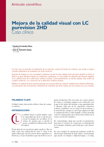 Mejora de la calidad visual con lc purevision 2Hd Caso clínico