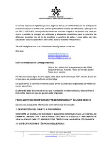 El Servicio Nacional de Aprendizaje SENA, Regional Bolívar, de
