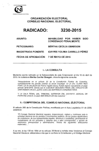 Radicado 3230 de 2015 - Consejo Nacional Electoral
